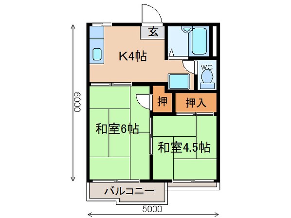 コーポアイリスの物件間取画像